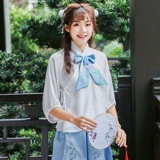 Bow-accent Wrapped Top