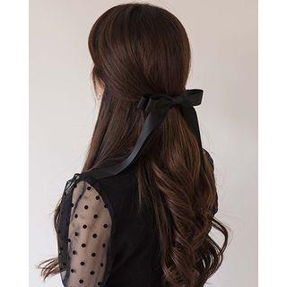 Large Ribbon Hair Barrette Black - One Size