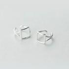 925 Sterling Silver Square Clip-on Earrings