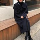 Sailor Collar Single-breasted Midi Coat