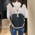 Nylon Contrast Band Backpack