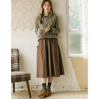 Band-waist Pocket-trim Skirt