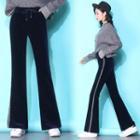 Striped Drawstring Boot-cut Pants