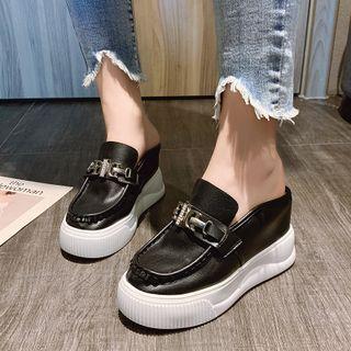 Platform Hidden-wedge Metal-accent Mules