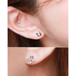 Ribbon / Crown / Flower / Butterfly / Square Stud Earring Set (10 Pcs)