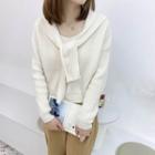 Hooded Tie-front Sweater