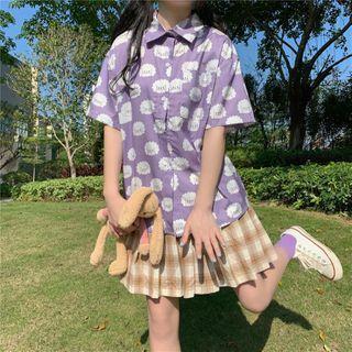 Short-sleeve All Over Print Shirt As Shown In Figure - One Size