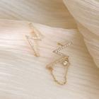 Rhinestone Stud Earring 1 Pair - Rhinestonesilver - Gold - One Size