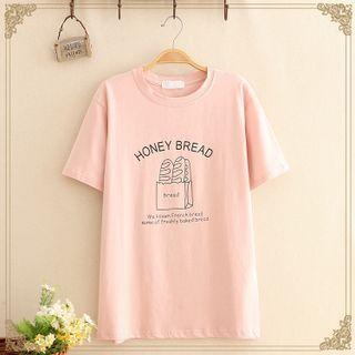 Bread Print Short Sleeve Shirt