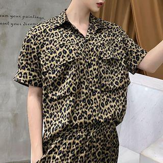 Short-sleeve Leopard Print Shirt