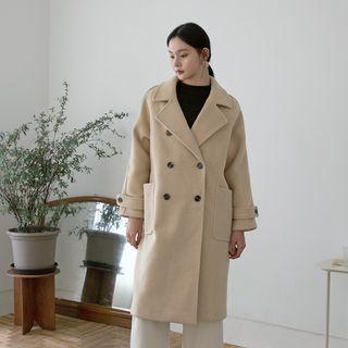 Double-breasted Raglan-sleeve Coat