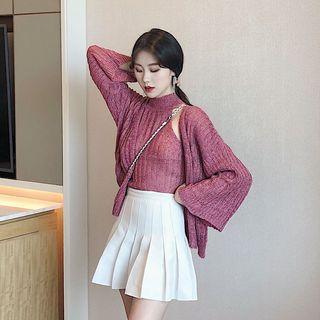 Set: Halter Knit Top + Knitted Jacket