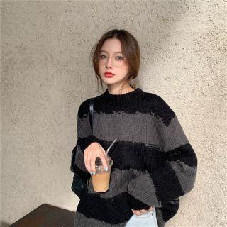 Striped Sweater Stripe - Black & Gray - One Size