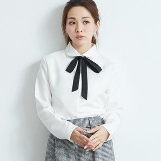 Tie-neck Shirt Off-white - One Size
