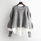 Mock Two-piece Panel Sweater