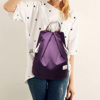 Set: Plain Nylon Backpack + Zip Pouch