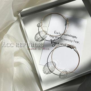 Glass Bead Alloy Hoop Earring
