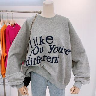 Long-sleeve Letter-embroidered Sweatshirt