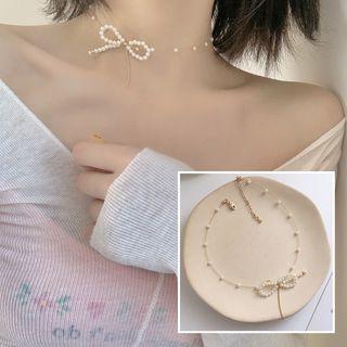 Faux Pearl Choker White Faux Pearls - Gold - One Size