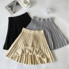 High-waist A-line Accordion Pleat Knit Mini Skirt