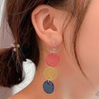 Acrylic Disc Dangle Earring 1 Pair - Multicolor - One Size