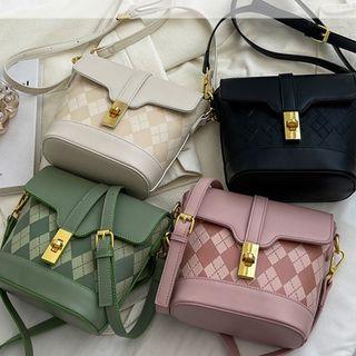 Argyle Print Panel Bucket Bag