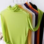 Cowl-neck Mesh T-shirt