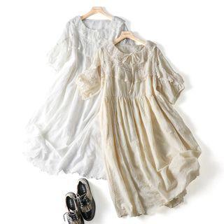 Round Neck Lace-trim Dress