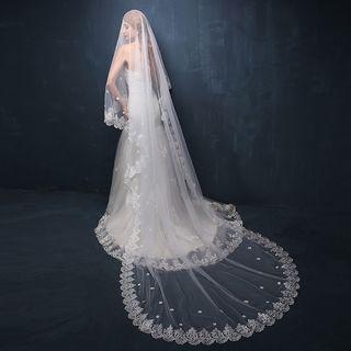 Flower Applique Wedding Veil