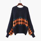 Argyle Cable Knit Sweater
