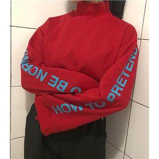 High-neck Lettering Sweatshirt