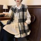 Long-sleeve Shirt / Plaid Zip Vest