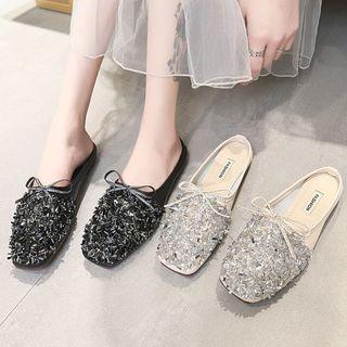 Sequined Low Heel Mules