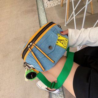 Contrast Trim Denim Sling Bag