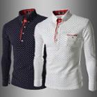 Long-sleeve Dotted Polo Shirt