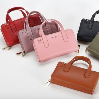 Zip Long Wallet With Shoulder Strap