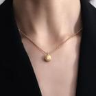 Small Gold Colour Bean Pendant Lock Necklace Gold - One Size