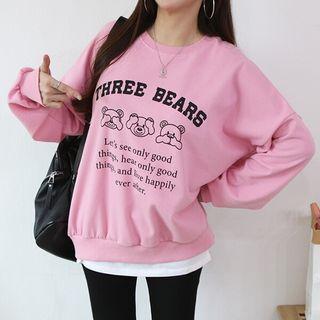 Letter Bear-printed Sweatshirt