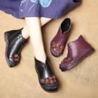 Genuine Leather Flower Short Boots