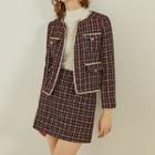 Tweed Jacket / A-line Tweed Skirt