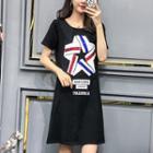 Short-sleeve Sequined T-shirt Dress