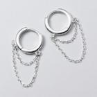 925 Sterling Silver Chained Earring 1 Pair - S925 Silver - One Size