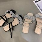 Rhinestone Shirred Sandals