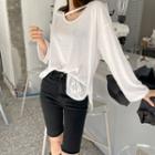 Strappy U-neck T-shirt