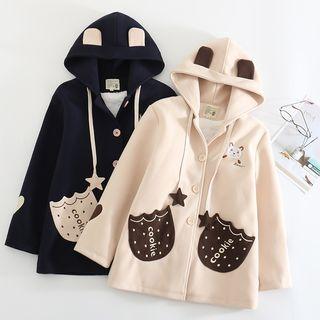 Embroidered Loose-fit Hooded Jacket