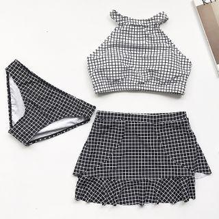 Plaid Tankini Set