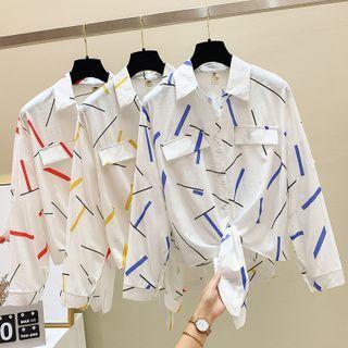 Print Tie Front Shirt