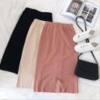 Back-slit Straight-fit Skirt
