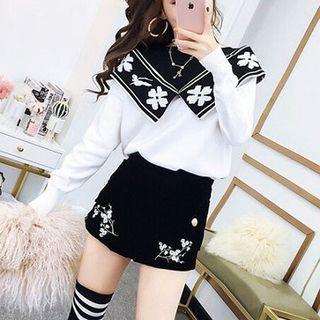 Reversible Sweater / Embroidered Shorts