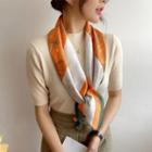 Floral Print Scarf Floral Print - Orange & Green - One Size